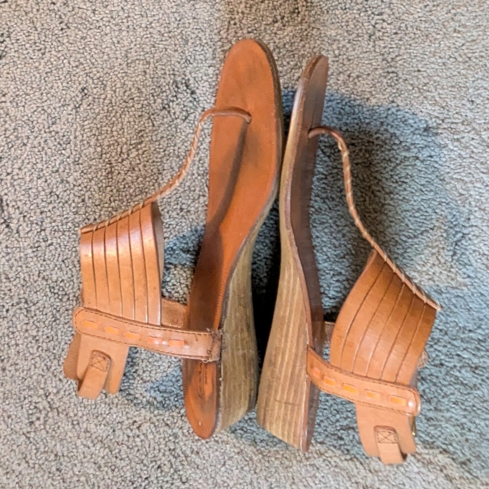 Vintage Coach Leather Sandals Sz 8 - Picture 2 of 11